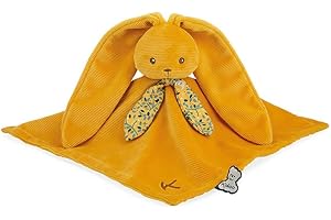 Kaloo - Królik - Miękki królik - Pluszowy dla niemowląt - Kolor ochry - Kwadratowy 30 x 30 cm - Bi-Materiał Bawełna i Bardzo miękki aksamit - Pudełko na prezent - Od urodzenia K972207