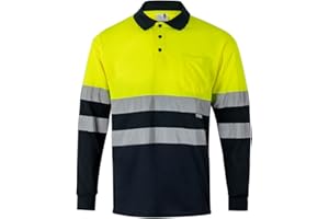 Velilla 175 - Signalshirt, langärmelig (Größe L) Farbe marineblau und gelb fluoreszierend