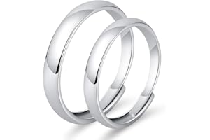WHGHNCQ 2 Pieces Damen & Herren Trauringe Paar Ringe,Offen Verstellbar Partnerringe Verlobungsring Hochzeitsring Band Ring, Geschenk für Ehefrau Mann Freundin Freund-Stil B