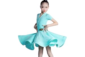 YXYJLB Mädchen-Latein-Kleider, Tanz-Ballsaal-Tanzkleid, Tangorock, Standard-Salsa-Tanzwettbewerb, Party-Kleider, Tanzpraxis-Kostüme