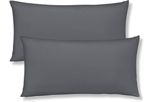 ‎MAFUDOXI mafudoxi Kissenbezug 40 x 80 2er Set,kopfkissenbezug 40x80,Kissenbezüge mit Reißverschluss aus Mikrofaser,Premium und Weich Kissenhülle,Sofakissen dekokissen, Waschbar bis 60°C,Anthrazit