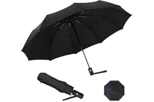 Rseuphiee Regenschirm sturmfest,stockschirm,Taschenschirm mit Auf-Zu-Automatik - Tragbar faltbar Wetterfester Kompaktschirm - schwarzer Regenschirm für Erwachsene und Kinder