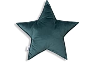 BELLOCHI GROWING IN STYLE Bellochi Cuscino Decorativo Con Riempimento Anallergico - Cuscino Bambini - Cuscino Velluto a Forma di Stella - Cameretta Neonato Decorazioni - Verde