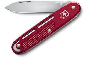Victorinox Taschenmesser Onefold Alox, 2 Funktionen, Multitool, Große Klinge, Trageclip, Swiss Made, Rostfreier Stahl, Rot