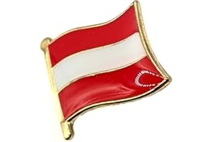 SNS COMPONENTS Anstecknadel mit österreichischer Flagge aus Metall und Emaille, Metall