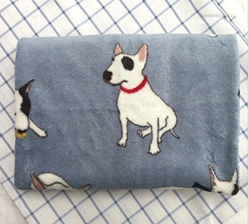 Oerity Blue background bull terrier pattern small blanket child outdoor living mini blanket