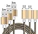 Produktbild 3 Stück Magnetkabel (3 Länge + 2 Pack Typ C / Micro USB / Beleuchtung Adapter) USB Schnellladekabel Datenübertragung Nylon geflochtene Schnur für Samsung Galaxy S9 S7 S6 S5 S4 / iPhone X 8 / iPad / Google / Nexus / SONY / LG / Huawei
