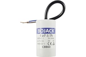 BOJACK CBB60 4uf 450V 50/60HZ Condensador de arranque Motor, condensador de funcionamiento del motor, SH Condensadores, Condensador de supresión, con alambre