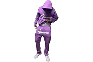 GENERIC NOFS Pantalon de jogging et survêtement, avec lettres imprimées, sweats à capuche amples et pantalons de jogging, Y2K, pour homme, Hip Hop, streetwear, haut décontracté et pantalon de sport, 2 pièces