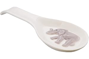 SERVETTE HOME Repose-cuillère en céramique sur le thème des animaux - Louche et porte-cuillère - Éléphant
