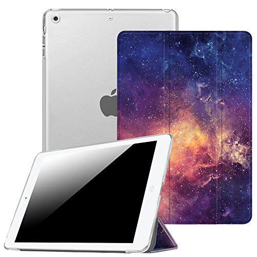 Fintie iPad Air Hülle Case - Ultra Slim Superleicht Schutzhülle mit Lichtdurchlässig Rückseite Abdeckung Smart Cover Tasche mit Auto Schlaf / Wach und Standfunktion für Apple iPad Air, Die Galaxie