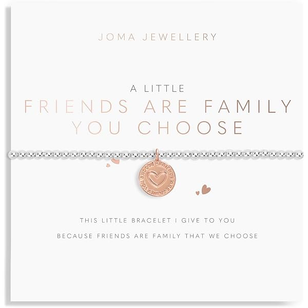 Joma Jewellery Bracciale 'A Little' Per Mamma, Zia, Sorella, Nonna - Placcato Argento, Elastico 17,5 Cm, Con Biglietto E Poesia