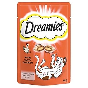 Dreamies -Golosinas para gatos, sabor: Pollo, 60 g (Pack of 8)
