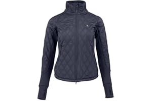 Horze Zoe Womens Lightweight Padded Riding Jacket, With Fleece, Dark Navy