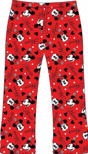 Girls Official Disney Minnie Mouse Pink Red Lounge Pants Trousers Sleepwear bedTime PJS (13 years, Red Minnie Mouse)