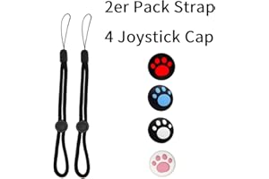 FOIRCEADAL Left & Right Controllers for S-witch Replacement With 2er Pack Strap & 4 Joystick Cap Wireless Turbo/Dual Vibration/Gyro/Wake-up function/Thumb Grips Gamepad