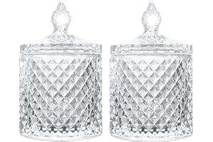 Maestro Craft Confezione da 2 barattoli in vetro con coperchio, ideali per dolci, caramelle, biscotti, snack, barattoli in vetro con coperchio, 300 ml