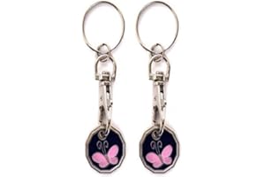 Fabulouz 2 X Shopping Trolley Tokens| New Shape 12 Edge Sided Trolley Token| One Pound Trolly Coin UK Shopping Trolley Token Key rings| Clasp Supermarket Locker Cart| for her him party Filler Bags|