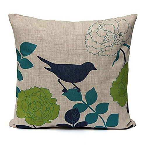 Sunnywill Inneneinrichtungen Leinen gedruckt Taille Throw Pillow Case Sofa Auto Square Kissenbezug Nur Deckel (D)