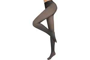 QooNoo Collant Polaire Femme Hiver Effet Transparent 85g/220g/300g, Collants Thermiques Chauds Taille Haute pour Femme