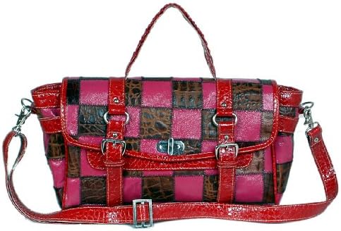 Patchwork Crocodile Embossed Leather Shoulder Bag - Beautiful Ladies Bag - Approx 23 cm X 36 cm X 10 cm - KB16