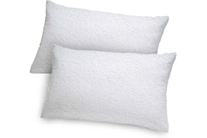 GC GAVENO CAVAILIA Terry Towelling Pillow Protector 2 Pack - Anti Allergy, Breathable, Anti Dustmite Waterproof Pillow Cover - Prefect Fit Pillow Protector (50 x 75 x 10 Cm)