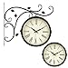 Produktbild @wanduhr Doppelseitige Wanduhr im Freien auf Bracket Schmiedeeisen Bahnhof Runde Uhr mit Rolling Wall Side Decoration Home Decor Wall Clock (Color : C)