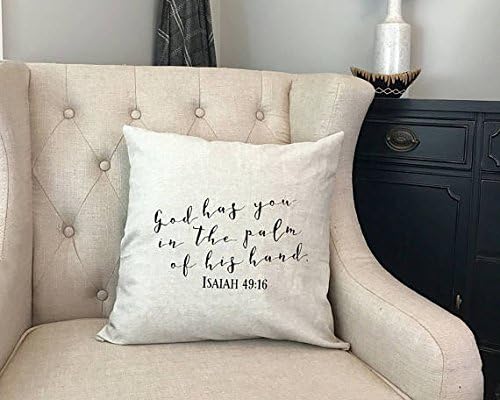 God Has You - Palm Of His Hand - Isaiah Verse - Rustic Verse Pillow - Modern Farmhouse Scripture - Farmhouse Verse - Nursery Bible Verse