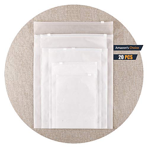 Bolsa de plástico con Doble Cara Bolsa Helada Bolsa de Cremallera Impermeable Transparente Bolsa de Ropa Bolsa de Viaje Engrosamiento Diario 35cm * 45cm [13,77in * 17,71in] 20PCS