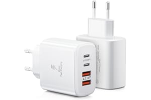 LUMFOCUS 2-Pack Caricatore USB C, 40W 4-Porto Rapido Tipo C Alimentatore Presa Caricabatterie per iPhone 15 14 13 12 11 Pro Max SE XR XS X 8, iPad, Samsung, USBC Spina Ricarica Adattatore Muro Carica Spinotto