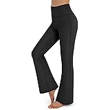Promover Bootcut Yoga Pants with Pockets Women Sports Trousers High Waist Workout Bootleg Tummy Control Work Pants for Work &