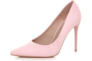 AJVANI Womens Ladies high Heel Pointed Contrast Court Smart Party Work Shoes Pumps Size