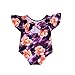 Produktbild PINEsong Infant Kinder Babys Einteilige Badeanzüge Blumen 3D Drucken Monokini Tankini Bademode One Piece Swimwear Swimsuits Beachwear Kindermode Spielanzug Jumpsuit overall Sommer Bikini Schwimmanzug mit Rüschen (80, Lila)