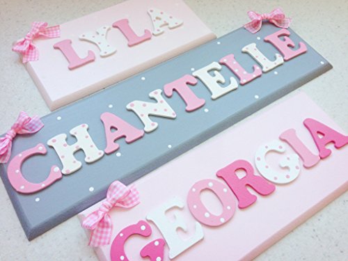 Childrens Name Plaque / Childrens name sign Personalised handmade wooden letters - Pastel mix (LETTERS 1-4)