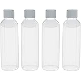 AME Bespoke Multi Pack of 4 Plastic Bottles with Screw Lids 100ml Bottles Ideal for Travel
