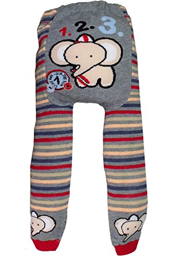 Baby and Toddler Wooly leggings by Dotty Fish boys 123 Elephant (90cm/12-24mths)