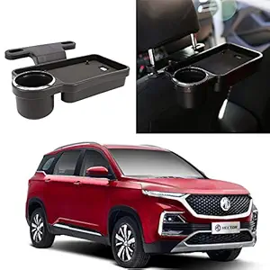 Oshotto Foldable Car Auto Headrest Rear Back Seat Table Drink Food Cup Tray Holder Compatible with MG Hector - Black