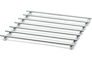 CKB LTD® Kwadratowa metalowa trójnoga stal chromowana - wysokiej jakości osłona powierzchni roboczej metalowa mata do odpoczynku gorących garnków i patelni - 25 x 25 cm