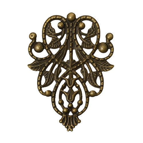 50 Deko - Ornament - Platten, Ranke, 48x35mm, antikmessing