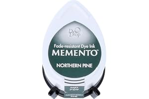 Tsukineko Memento Dew Drop Ink Pads for Stamping - Green, Northern Pine - Small - Translucent - Waterproof, Archival - Embossing