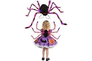 Halloween kostymer spindelryggsäck, med 8 lägen lampor, för barn, 125 cm