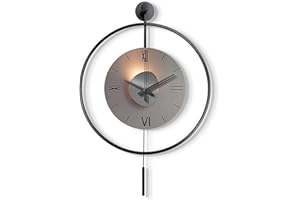 BBAUER Orologio Da Parete Creativo Moderno E Semplice Con Orologio A Pendolo Senza Ticchettio A Batteria Per La Decorazione Della Cucina Della Camera Da Letto Del Soggiorno (Color : E, Size : 60cm)