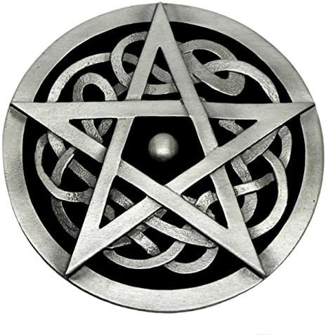 Celtic Knot & Pentagram Belt Buckle in Black Authentic Dragon Designs