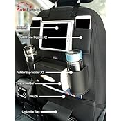 Autofurnish PU Leather 3D Car Back Seat Multi Pocket Storage Organizer Holder (Black)