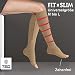 Produktbild *TOP & MARKE* 1 Paar NYLON/ Beige Thrombosestrümpfe Stützstrümpfe Kompressionsstrümpfe FLUG & REISE – Damen Herren - Größe: M bis L - mit Reissverschluss & Zehenfrei