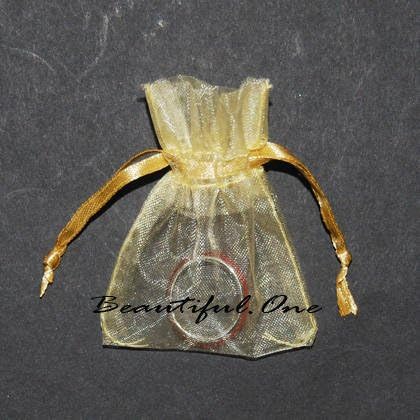 100 Pcs GOLD Organza Gift Jewellery Bags Pouch Wedding Favour 5 x 7 cm