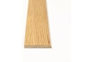 AMBIENCE HARDWOOD FLOORING Solid Oak Flat Threshold Door Bar 45mm (Prefinished - Oak, 0.9m)