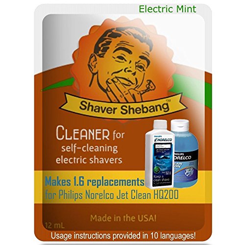 4.8 Philips Norelco Jet Clean Solution HQ200 bottle equivalents - Electric Mint - 3 Shaver Shebang™ cleaner solution