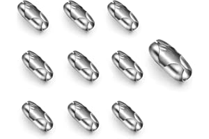 LICQIC Roller Blind Cord Connector Clips, Replacement Pull Ball Chain Connector fits 4.5mm Roller, Roman and Vertical Blinds, 10 Pcs Stainless Steel
