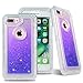 Produktbild VCOSI iPhone 8 Plus Fall, iPhone 7 Plus Schutzhülle, Case Clear Tasche mit Muster Design 3 in 1 Stoßfest Case für iPhone 7 Plus/iPhone 8 Plus 14 cm Heavy Duty Defense Shield Case Transparent Purple